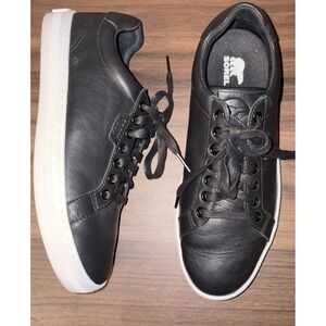Sorel CYPRUS LX Women's 8.5 Black White Leather Sneakers EU 39.5 Minimalist Shoe